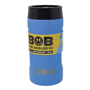 BOB THE COOLER CO - 12oz "Bob's Chillin" Double Wall Insulated Slim Can Cooler, Stainless Steel Can Cooler for Camping, Drink, Beer, Beach & More