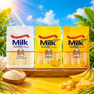 Hot!!! Milk Rice Snack Variety Pack – 3 Flavors (Milk, Banana & Cheese), Non-Fried Crispy Korean Rice Snack, Individually Wrapped Kids School Snack, Melt-in-the-Mouth Rice Crackers