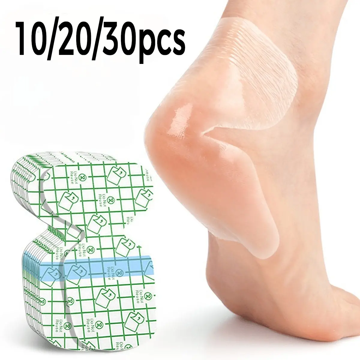 10/20/30 Pairs Invisible Moisture-Proof Heel Stickers, Breathable Comfort, Hydrating Repair, Dry Cracked Heels Protection, Sensitive Skin Care, Heel Protector