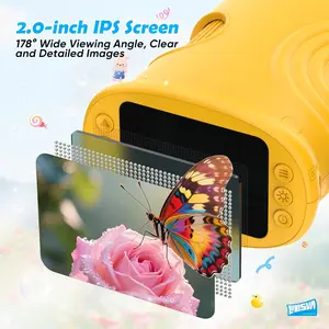 1000X children's handheld digital microscope, 2.0-inch IPS screen pocket microscope, STEM teaching aids, birthday gifts, Christmas gifts, portable educational science kit