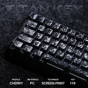 TITANNATION Forged Carbon-Look Cherry Profile Keycaps Set 119-key keycap Set Personalized keycaps（only keycap, not include a keyboard）