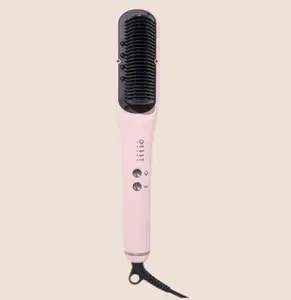 L'ANGE HAIR - SteamSmooth Straightener Comb - Coconut Oil-Infused Plug-Powered Haircare Tool, Negative Ion Frizz Control, 1-Pass Use Hydrates & Styles Sleek Shiny Hair, Brush, Smoothing