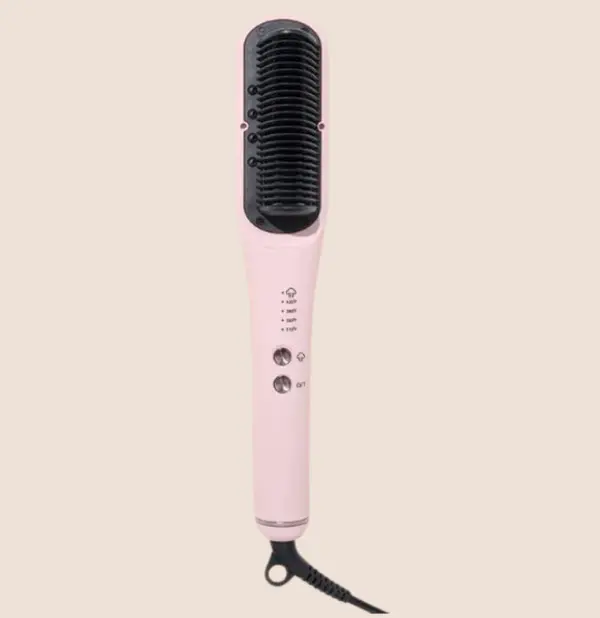 L'ANGE HAIR - SteamSmooth Steam Comb, Coconut Oil-Infused Straightener Brush with Negative Ion Frizz Control, 4 Heat Settings for Smoothing Wavy & Curly Hair, Haircare, Beauty Products, Hair Transformation