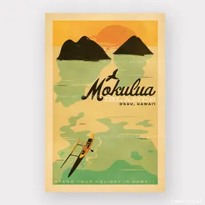 Mokulua Islands - 12x18 Hawaii Travel Print