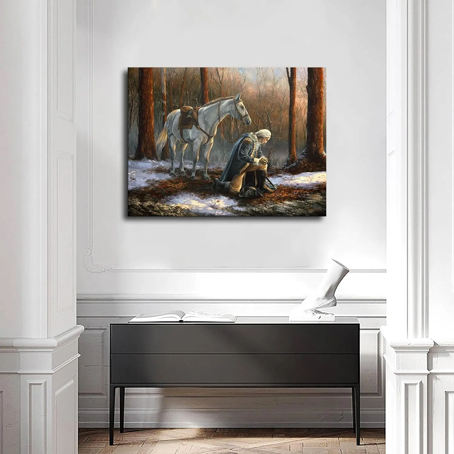 George Washington Praying In The Snow Poster Print Poster Picture Wall Art Home Hallway Bedroom Living Room Decor