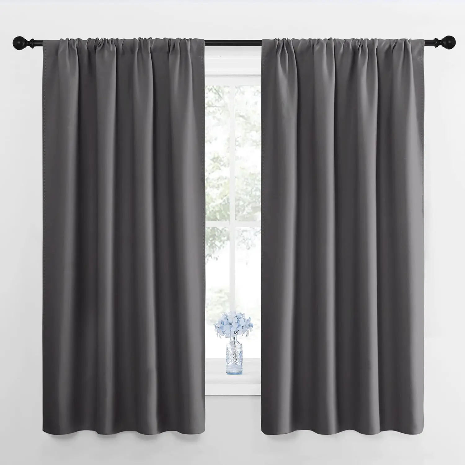 NICETOWN Blackout Curtains Panels for Bedroom - Thermal Insulated Rod Pocket Window Blackout Drapes/Draperies for Living Room (2 Panels)