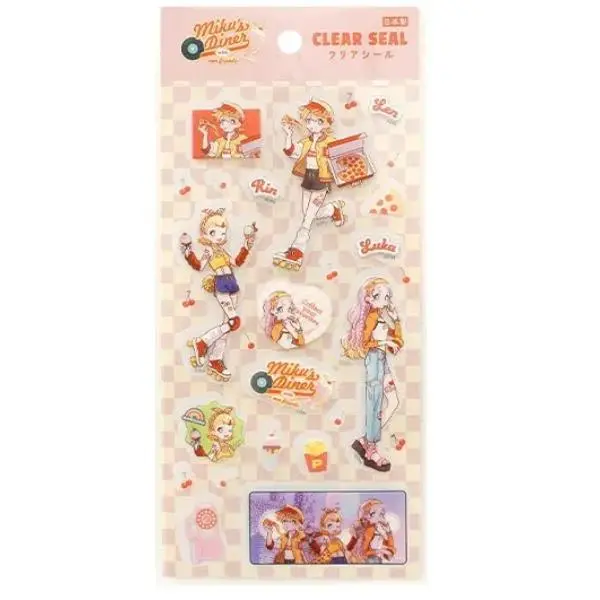 Daiso Miku's Diner Rin Len And Luka  Vocaloid Clear Sticker Sheet