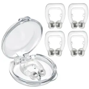4pcs Magnetic Nose Clip Anti Snoring Device - Reusable & Wireless Sleeping Aid with Magnetic Closure, Comfortable Non-Invasive Design for Men & Women, Battery-Free Operation, Travel-Friendly Anti-Snoring Solution for Better Sleep, Ideal for CPAP Users