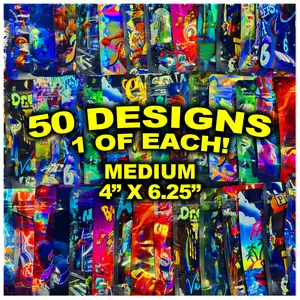 50 Pack Medium (4" x 6.25") Storage Organizer Bags Assorted Designs