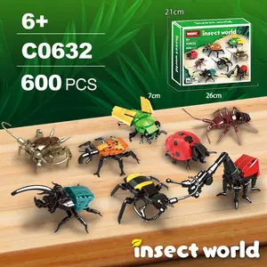 WOMA 8 in 1 Insect World Building Blocks | Cute Bug STEM Toys | Collectible Desk Decor Gift for Kids Adults 6+
