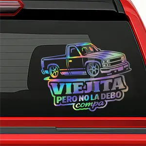 Sticker Troca Viejita No La Debo Compa Holográfico