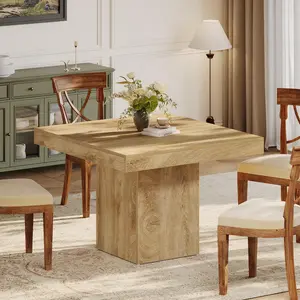 Tribesigns 39-Inch Square Dining Table With Sturdy Base for Kitchen or Apartments, Farmhouse Wooden Furniture
