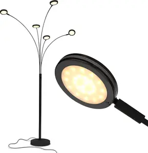 Brightech - Orion LED Floor Lamp - Dazzlingly Bright Constellation of 5 Curving Lamp Heads with Orbs of Embedded LED Lights