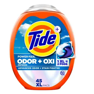 Ultra OXI Odor Eliminators Unscented Laundry Detergent Pods, 45-Count