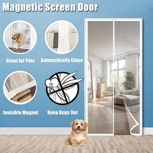1 Summer Magnetic Mosquito Net Door, hands-free, breathable and ventilated, prevents mosquitoes and flies from entering, easy to install, suitable for home porches and patios.