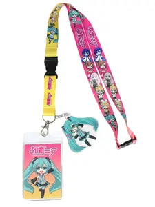 Hatsune Miku Crypton Voice ID Badge Holder Breakaway Lanyard w/ Acrylic Charm