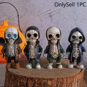 Halloween Skeleton Decoration, Spooky Fashion Creative Skull Design Figurine, Festival Atmosphere Props, Halloween Party Supplies, Home Decor Accessories, Decoration Items, Figurines Decor