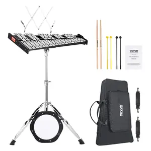 VEVOR 30 Note Glockenspiel Xylophone Bell Kit,  Professional Percussion Instrument Set with Mallets, Drum Sticks, Music Stand,  8" Practice Pad, Adjustable Stand and Carrying Bag for Students & Adults