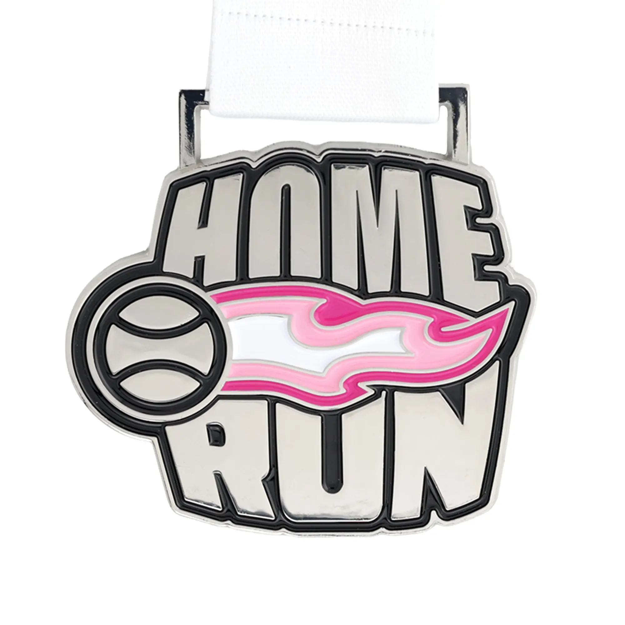 MED27 Home Run Medal Silver&Pink