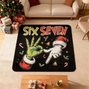 Funny Grinch Gesture Christmas Rug, Artistic Multi-Size Carpet, Creative Home Decor Mat, Game Room/bedroom/living Room/kitchen Use, Holiday Gift