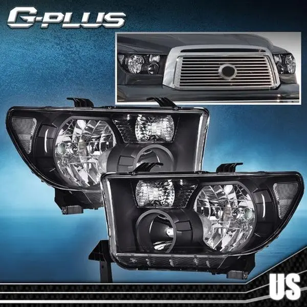 G-PLUS Headlights for 2007-2013 Toyota Tundra & 2008-2017 Sequoia Clear Headlights Lamps Left+Right