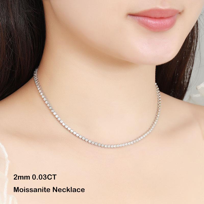 EWYA Sparkling 0.1ct 3mm Moissanite Tennis Bracelet with GRA for Women Party Fine Jewelry S925 Sterling Silver Diamond Bracelets