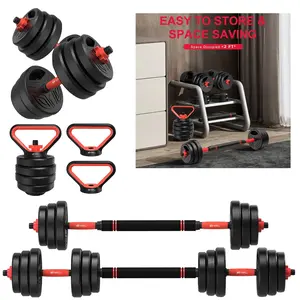 bigzzia 20kg Electroplated Dumbbell Set – 3-in-1 Adjustable Home Gym Weight Set