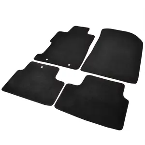 2006-2010 Honda Civic Coupe Black Front & Rear Carpet Floor Mats w/ Red Stitching - 4PC