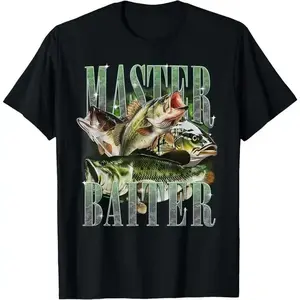 Master Baiter Bass Fishing Fisher Papa Dad Happy Fathers Day T-Shirt