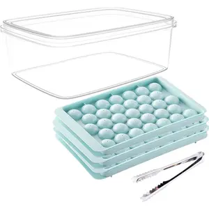 Round Ice Cube Tray With Lid - 99 Pieces, 0.8in Circle Ice Balls. Perfect for Chilling Drinks