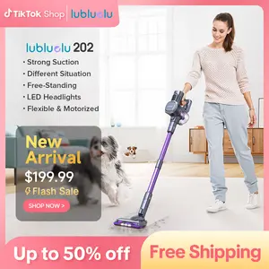 Lubluelu Cordless Vacuum Cleaner 202, 25000Pa, 235W Brushless Motor, 50min Runtime, Detachable Battery, Self-Standing, HEPA Filter, LED Brush, for Hard Floor, Carpet, Pet Hair, 3 Modes, Ultra-Quiet, Lightweight