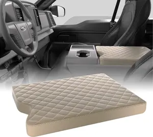 Center Console Cover for 2015-2023 Ford F150 & F250-F450 with 40/20/40 Jump Seat Leather Armrest & Middle Console Pad Protection F150 F250 Accessories