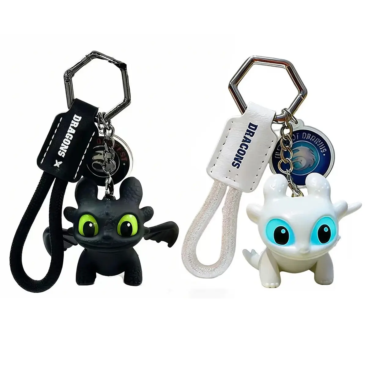 DIYCOM How to Train Your Dragon Night Fury Glow-in-Dark Mini Dragon Cute Keychain - Men's Accessories with Moving Wings, Whimsical Bag Charm, Car Ornament Pendant, Boyfriend Birthday Gift, Gifts for Boyfriend, Mens Gifts summerwins