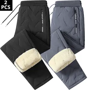 2-Piece Heavyweight Sherpa Pants - Fleece-Lined Thickened, Straight/Cuffed Ankles Option, Multi-Colors, Size XXS-XXXXL for Outdoor, Skiing, Hiking & Casual Menswear Man pantalones para hombre cargopantsmen pantalones para el frio men's work pants