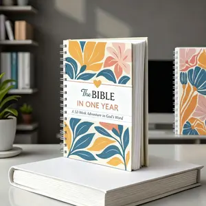 52-Week Bible in One Year Journal, Spiral-Bound Daily Devotional Study Guide, Floral Christian Spiritual Growth Journaling Notebook for Women