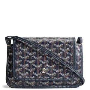Pre-owned Goyard Coated Canvas Crossbody Bags Goyardine Plumet Crossbody Navy