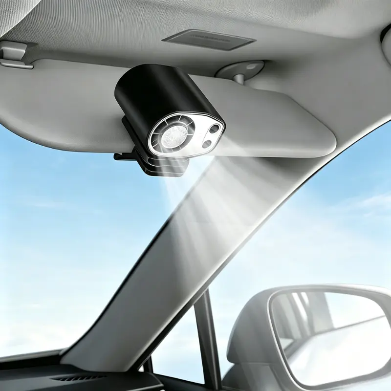 【Summerfinds】JOYTUTUS Semiconductor Cooling Clip-On Fan - Portable Rechargeable Fan, USB Charging Car Accessory, 360° Rotatable, 100-Speed Adjustable, 3000mAh Battery, LED Light Display, Cool Car Stuff, Mini Gadget