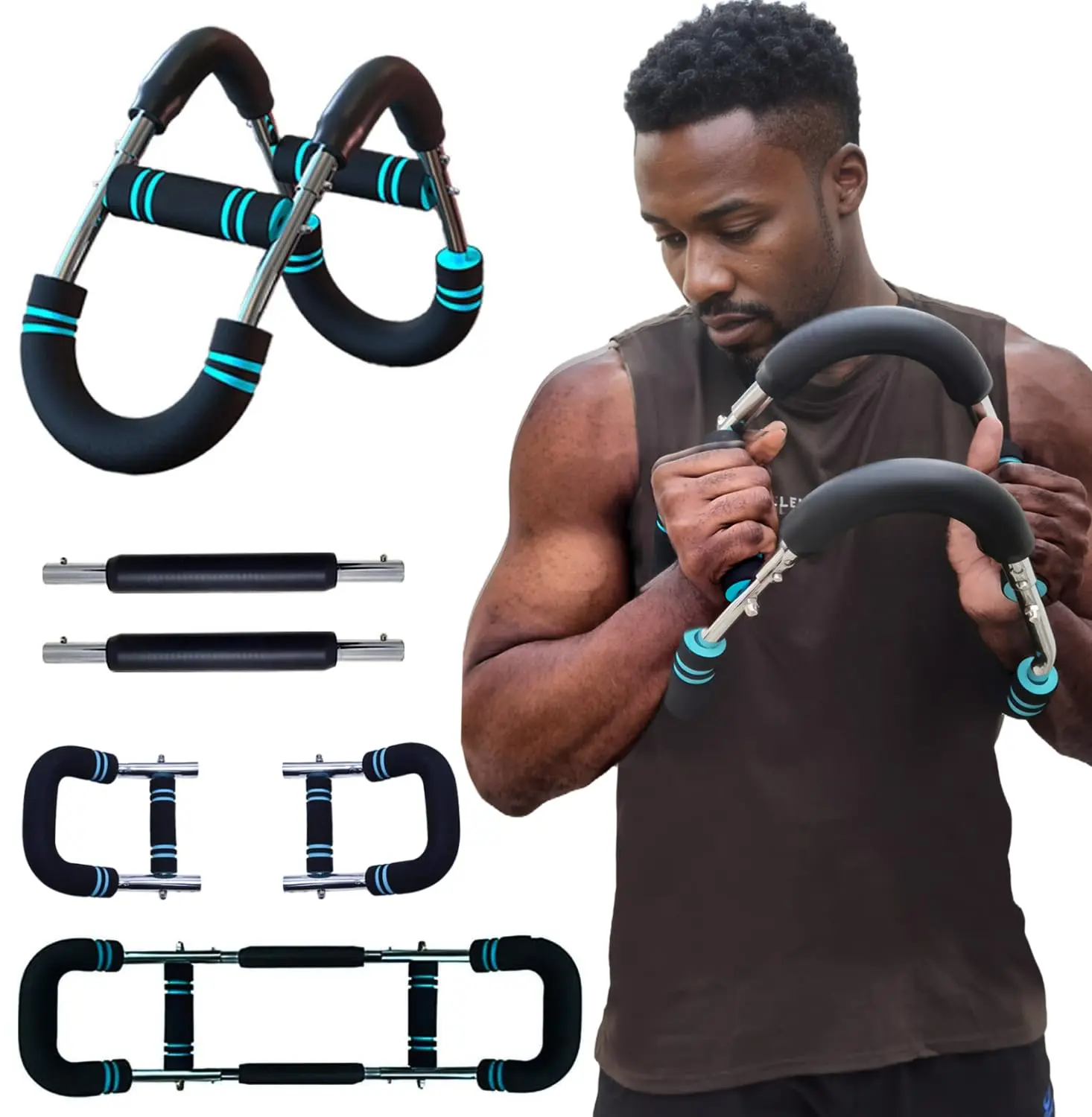 Arm Trainer，Portable Chest Workout Equipment Arm Trainer for Men，Arms, Strength Training，Home Gym Exercise，Arm & Hand Grip Strengthener