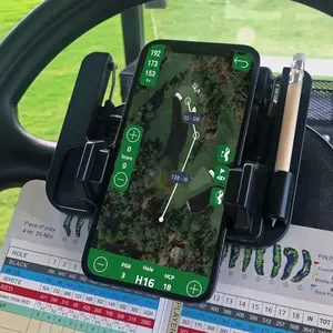 Golf Cart Steering Wheel Phone Mount Flip-Up Cell Phone Holder for Club Car with Secure Grip and Easy Access, Hands Free Mount