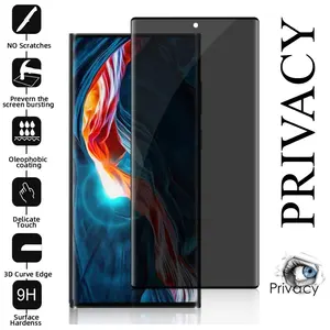 For Samsung Galaxy S25 Ultra Privacy Screen Protector [Military Grade Shatterproof], Top 9H+ Anti Spy Glass