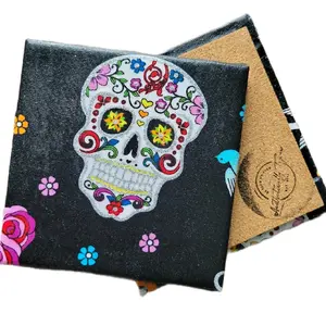 Handmade Dia de los muertos Coasters Tableware Fabric decorative coaster coffee coaster