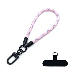 EBOW Boho Macrame Smartphone Wrist Strap Lanyard - Durable Mobile Tech Accessory with Tether Tab, Adjustable Metal Keychain Wristlet Charm, Anti-Loss Grip, Clip, Lightning Compatibility, Protection (Mother's Day Gift)