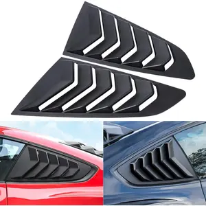 Side Window Louvers for Ford Mustang 2015 2016 2017 2018 2019 2020 2021 2022 2023 Windshield Sun Shade Cover Vent GT Lambo Style Custom Fit  Weather ABS (Matte Black)