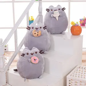 Adorable Smiling Cat Plush Toy, Ice Cream Croissant Cookie Cat Doll, Anime Cat Gift for Girlfriend, Valentine's Day Birthday Festival Present