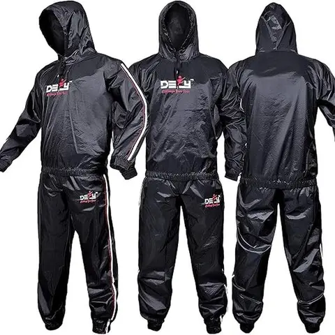 Men's DEFY Heavy Duty Anti-Rip Hooded Sauna Suit, Professional Sports Clothing for Gym Training