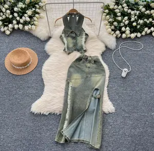 “Two piece Jean skirt set”
