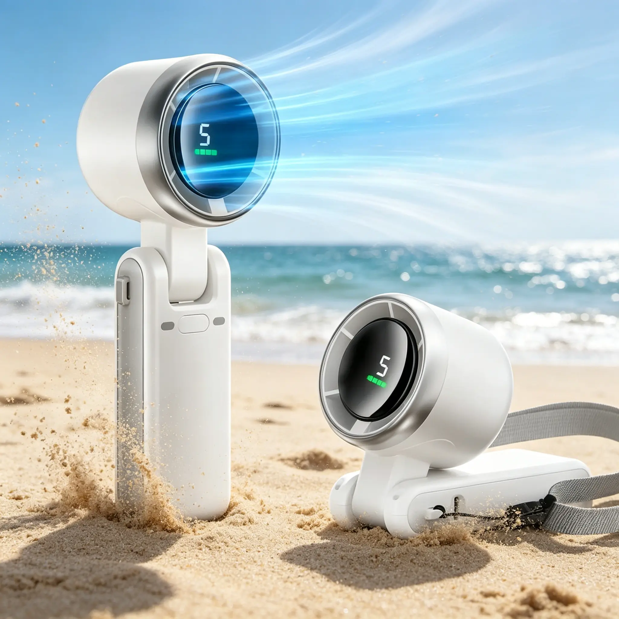 Summer Must-Have Stay refreshed with this compact handheld turbo fan! With 5 wind speeds, you can always find your perfect level of cool. The 4000mAh battery lasts up to 10 hours continuously，Perfect for outdoor, travel, work