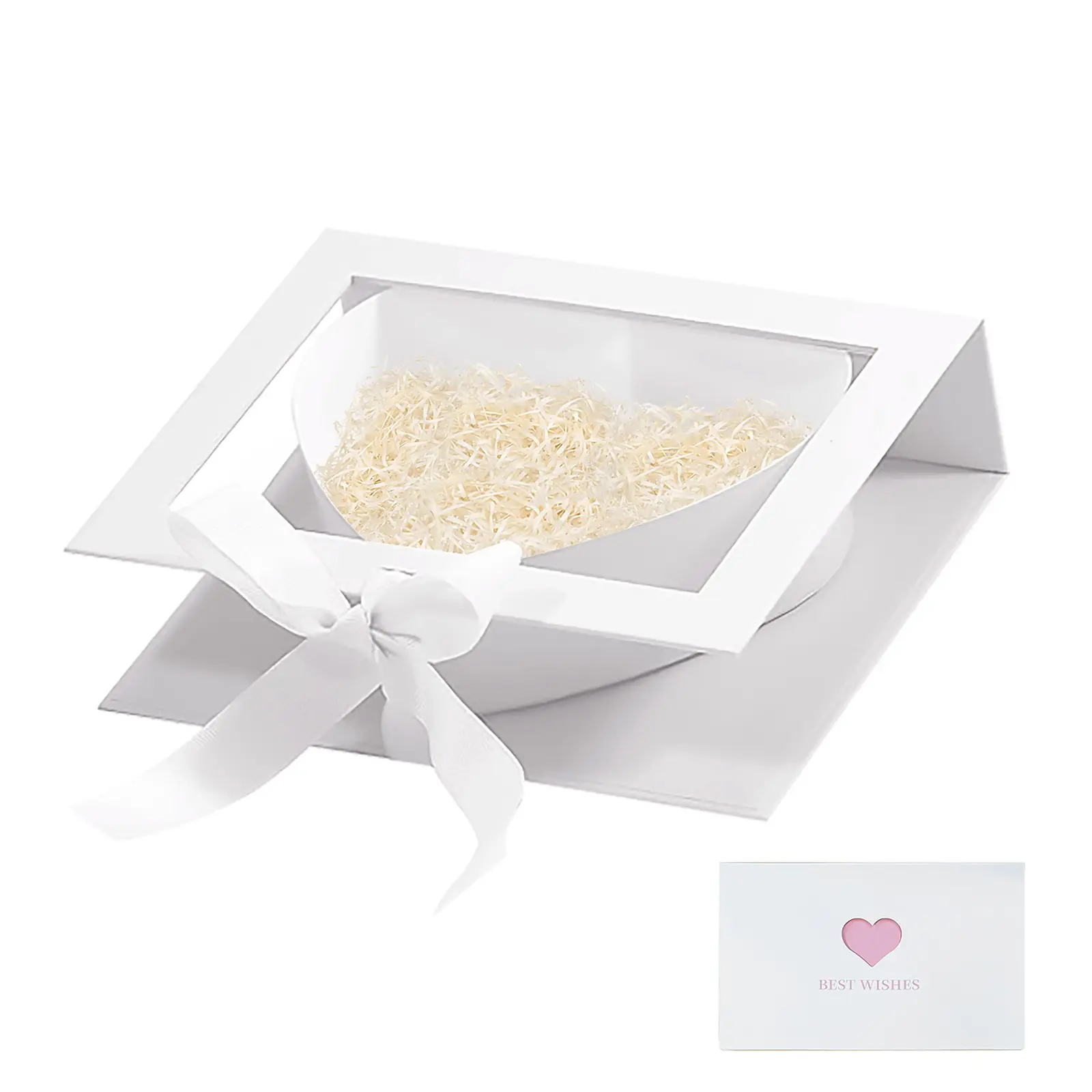 Heart Shaped Boxes for Flower Arrangements Heart Boxes for Flowers Gift Boxes with Clear Lids, Elegant Packaging for Present, Valentine's Day, Mother's Day, Bridesmaid, Proposal, Wedding（Pink/Red/White/Black）
