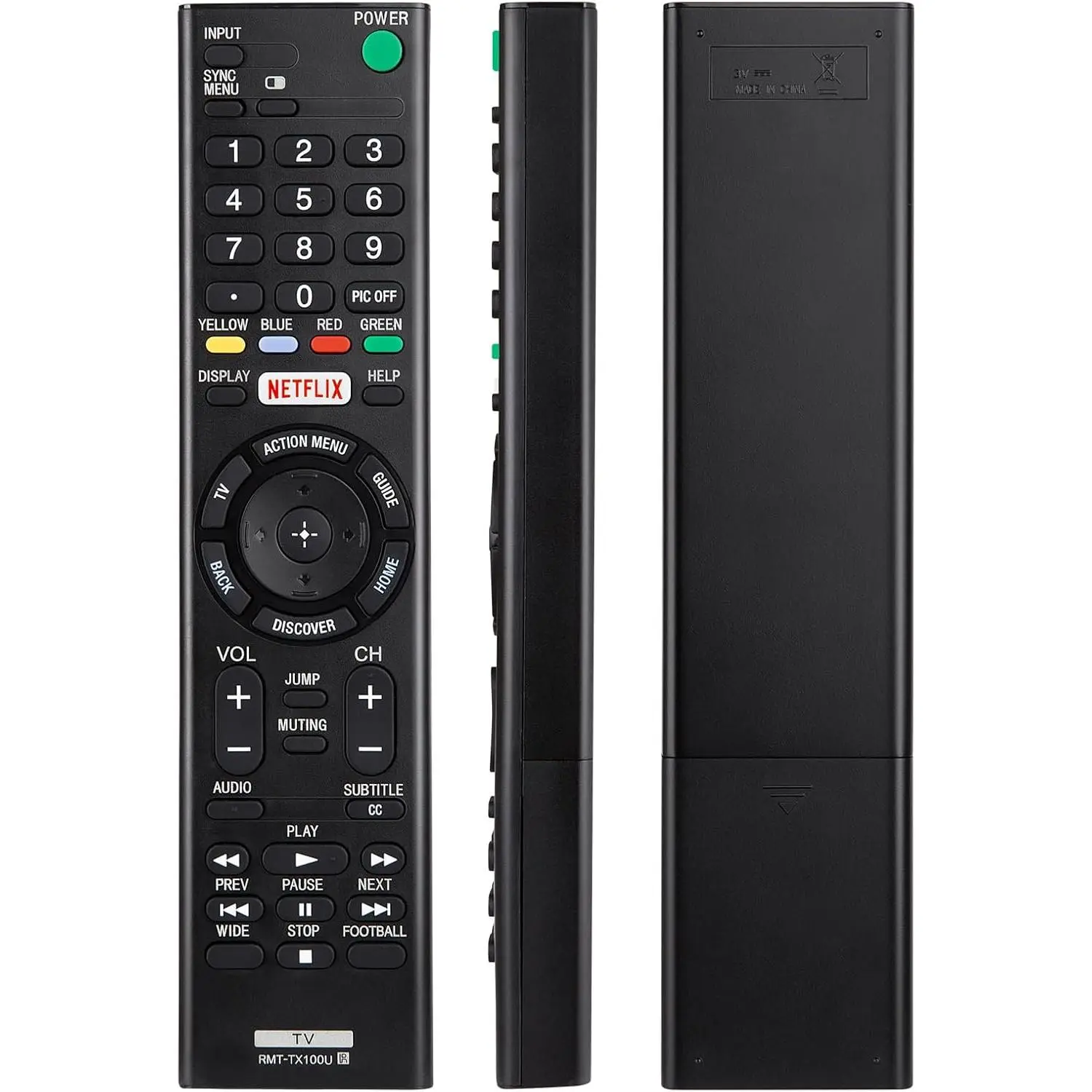Infrared Home Appliance Remote Replacement for Sony Bravia Smart LCD LED HD TVs, Universal Sony TV Accessory Compatible with RMT-TX100U, Ideal for Living Room Use
