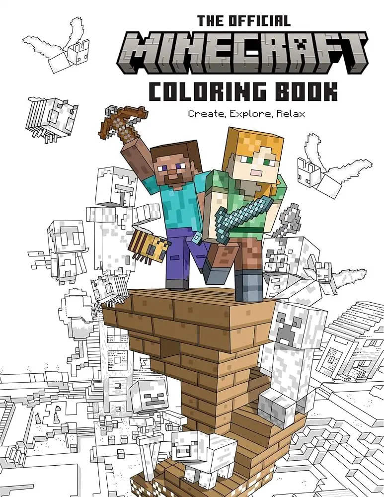 Official Minecraft Adult Coloring Book - Gaming-Themed Original Art & Illustrations, 64+ Pages, Create New Scenes, Boost Creativity, Exercise Creative Spark, Fun Challenge, Relaxation for Advanced Artists (Collectibles, Entertainment, Comics & Manga)